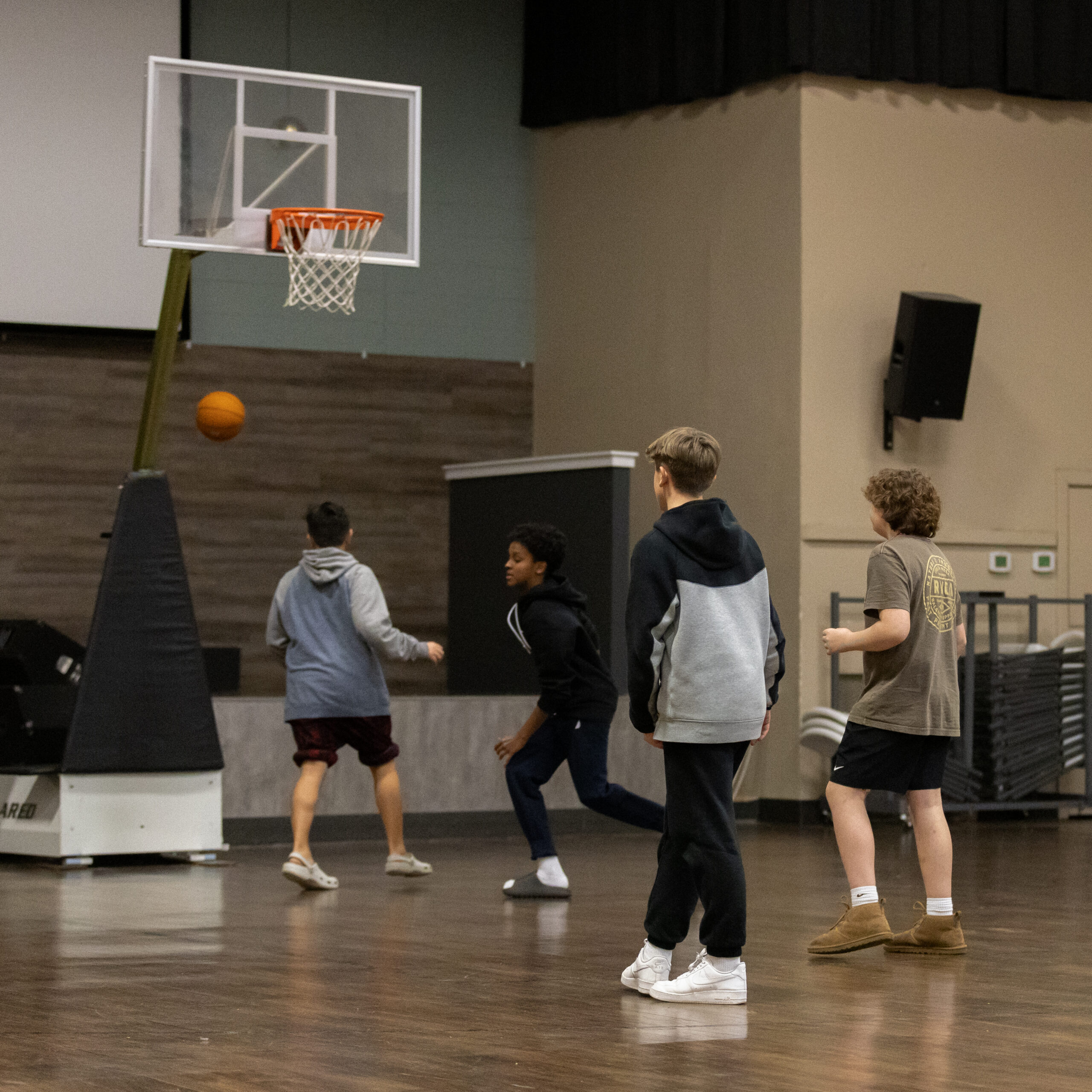 Youth Playing Basketball